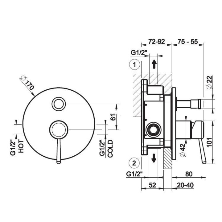 Bateria prysznicowa Gessi Goccia chrom- sanitbuy.pl