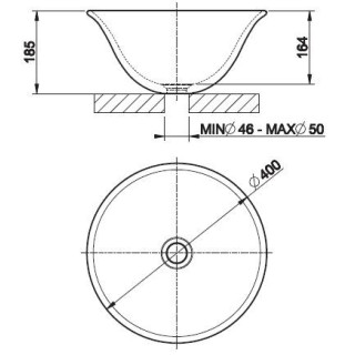 Umywalka nablatowa Gessi Goccia 40cm biała- sanitbuy.pl