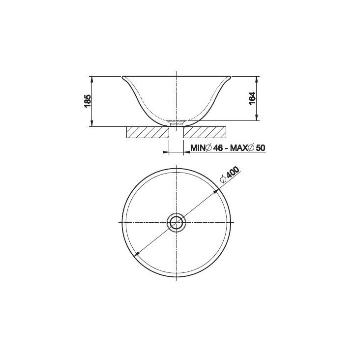 Umywalka nablatowa Gessi Goccia 40cm biała- sanitbuy.pl