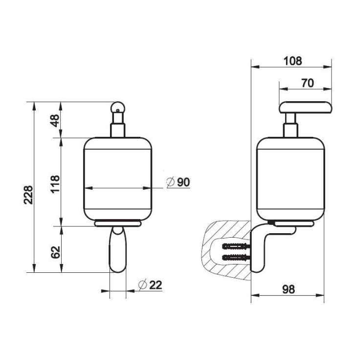 Pojemnik Gessi Goccia czarny wykończenie czarny mat- sanitbuy.pl