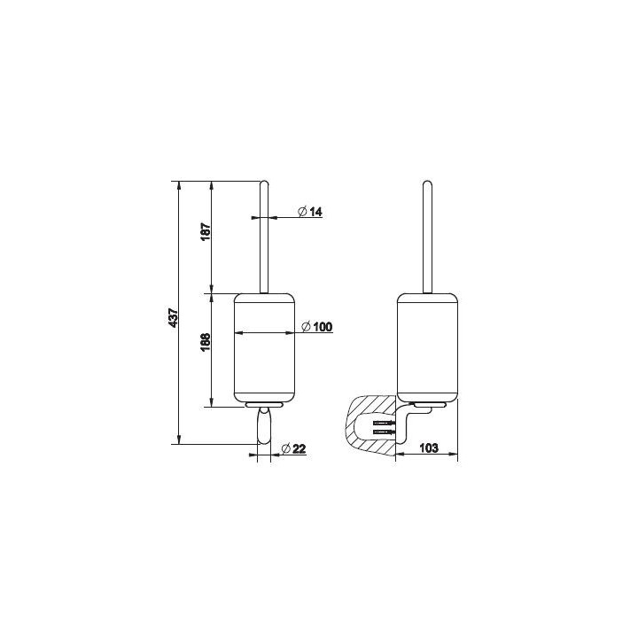 Szczotka do wc Gessi Goccia biała wykończenie chrom- sanitbuy.pl