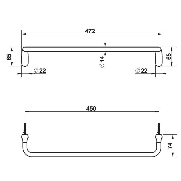 Wieszak na ręczniki ścienny Gessi Goccia chrom szerokość 30cm- sanitbuy.pl