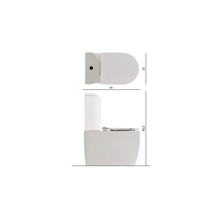 Miska WC kompaktowa Scarabeo Moon 66x36x42 cm biała- sanitbuy.pl