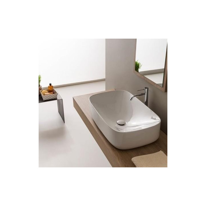 Umywalka nablatowa Scarabeo Moon 42x42cm biała- sanitbuy.pl