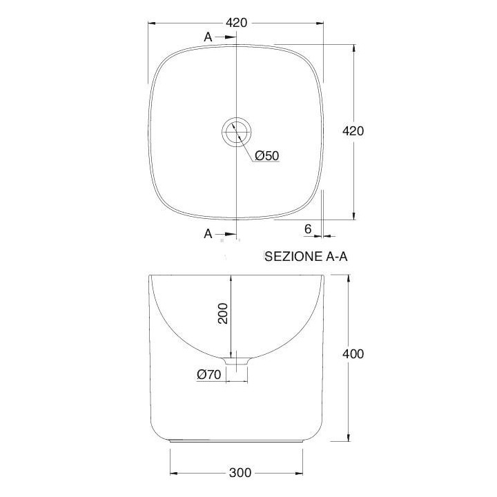 Umywalka nablatowa Scarabeo Moon 70x42cm biała- sanitbuy.pl