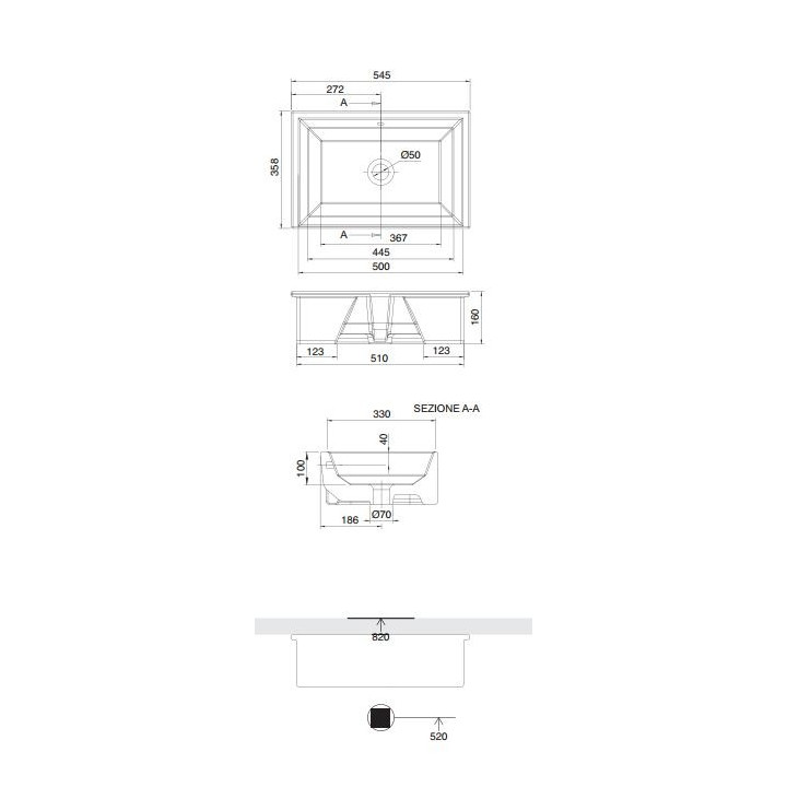 Umywalka wpuszczana w blat Scarabeo Gaia-Tech-Miky 87,5x39,5 cm, z przelewem, bez otworu na baterie, biała- sanitbuy.pl