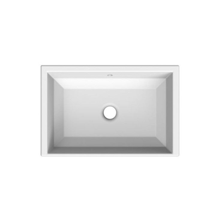 Umywalka wpuszczana w blat Scarabeo Gaia-Tech-Miky 87,5x39,5 cm, z przelewem, bez otworu na baterie, biała- sanitbuy.pl