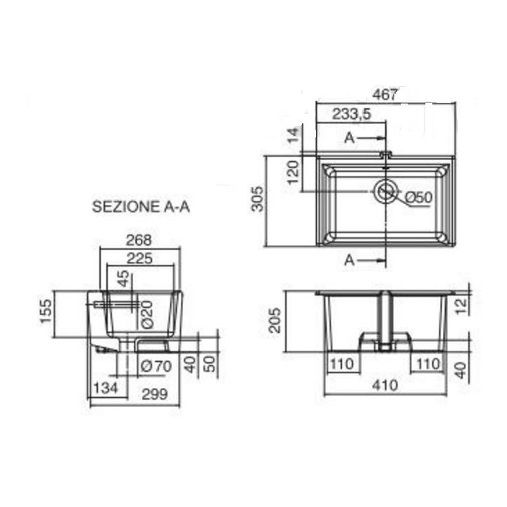 Umywalka podblatowa Scarabeo Gaia-Tech-Miky 40x32 z przelewem biała- sanitbuy.pl