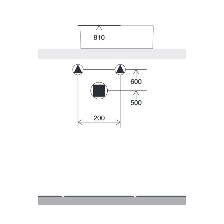 Umywalka wisząca Scarabeo Cube 42x24cm biała bez przelewu, z otworem na baterie - sanitbuy.pl