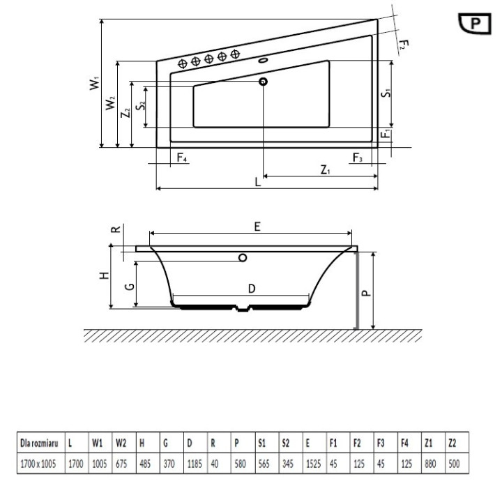 Wanna Excellent Sfera Slim narożna 170x100,5 cm akrylowa lewa, biała- sanitbuy.pl