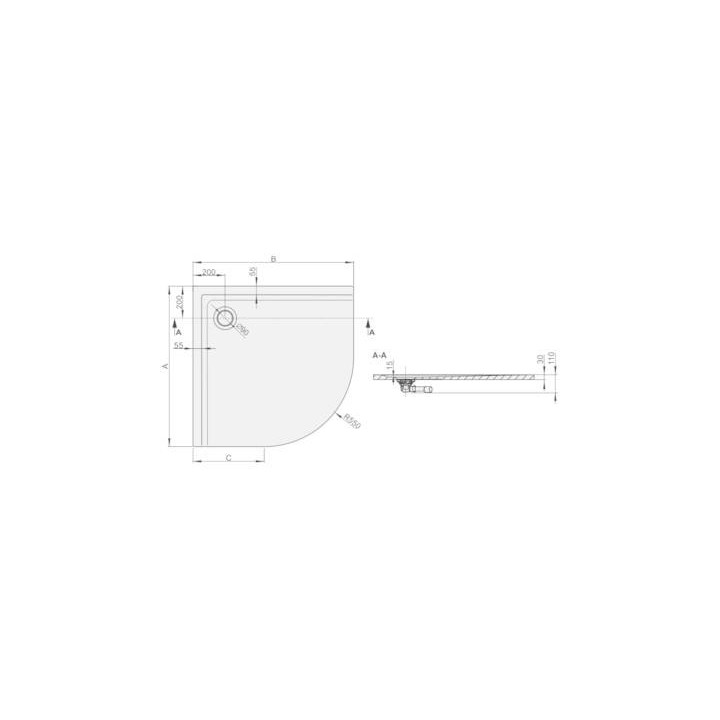 Brodzik półokrągły Sanplast Space Mineral BP-M/SPACE 90x90 cm- sanitbuy.pl