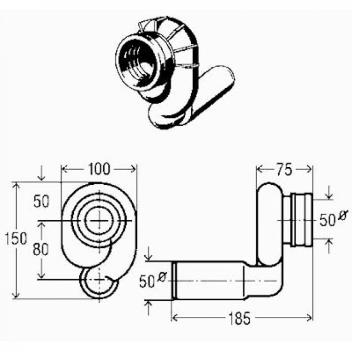 Kształtka odsysająca do pisuaru VIEGA- sanitbuy.pl