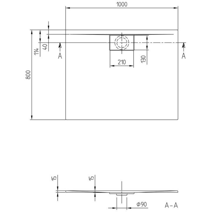 Brodzik akrylowy z powierzchnią antypoślizgową Villeroy&Boch Architectura MetalRim- sanitbuy.pl