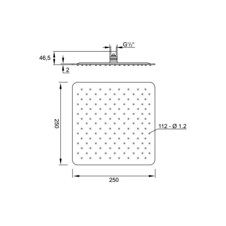 Deszczownica płaska Steinberg 200 25x25 cm, chrom - sanitbuy.pl