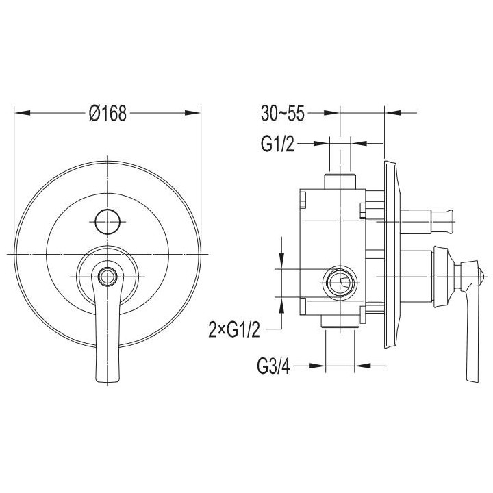 Bateria wannowa wolnostojąca Omnires Armance chrom wylewka 23cm- sanitbuy.pl