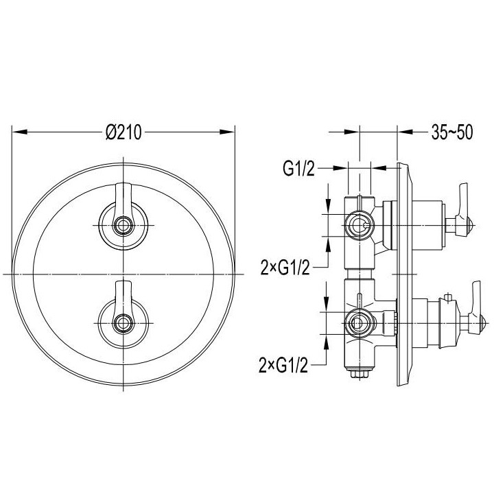 Bateria podtynkowa Omnires Armance chrom 3-drożna- sanitbuy.pl
