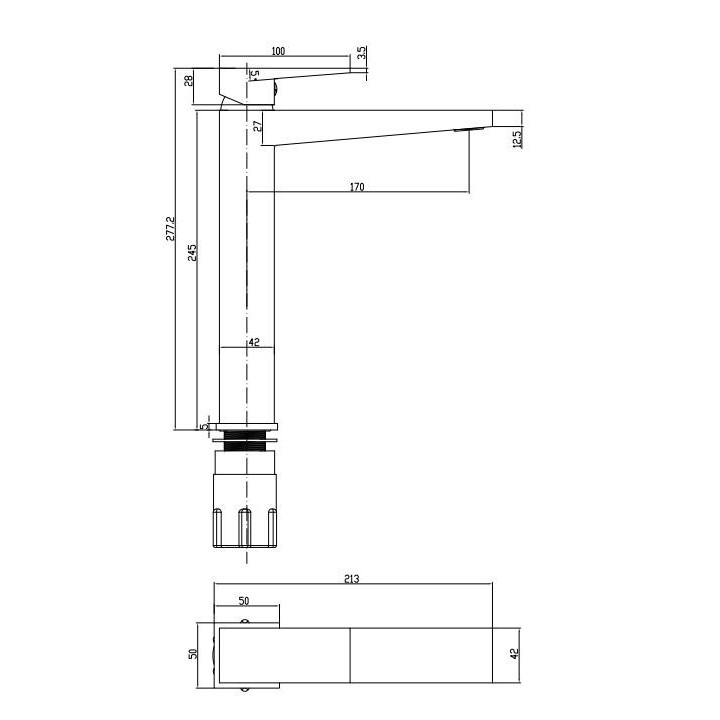 Bateria umywalkowa wysoka Omnires Fresh wysoka 27,7cm chrom- sanitbuy.pl