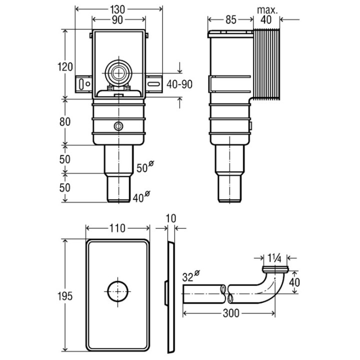 Syfon Viega umywalkowy z płytką maskującą, biały- sanitbuy.pl