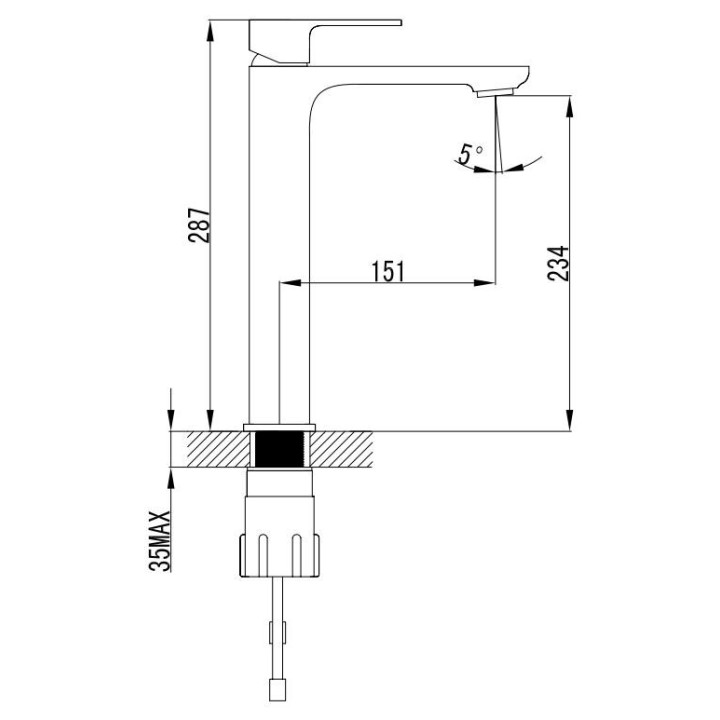 Bateria umywalkowa Omnires Apure chrom wysokość 16,8cm- sanitbuy.pl