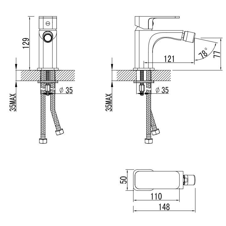 Bateria umywalkowa Omnires Apure chrom wysokość 28,7cm- sanitbuy.pl