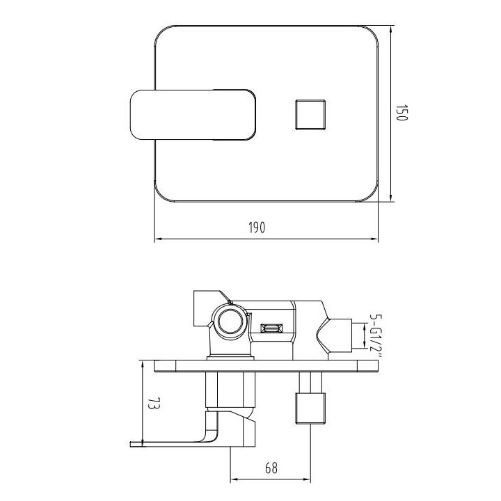 Bateria wannowa wolnostojąca Omnires Apure kompletna na pojedynczej nodze chrom wysokość 108,6cm- sanitbuy.pl