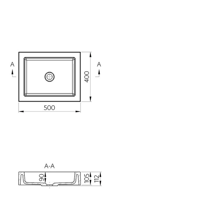 Umywalka stawiana na blat Marmite Eulalia 50x40cm bez otworu na baterię biała- sanitbuy.pl