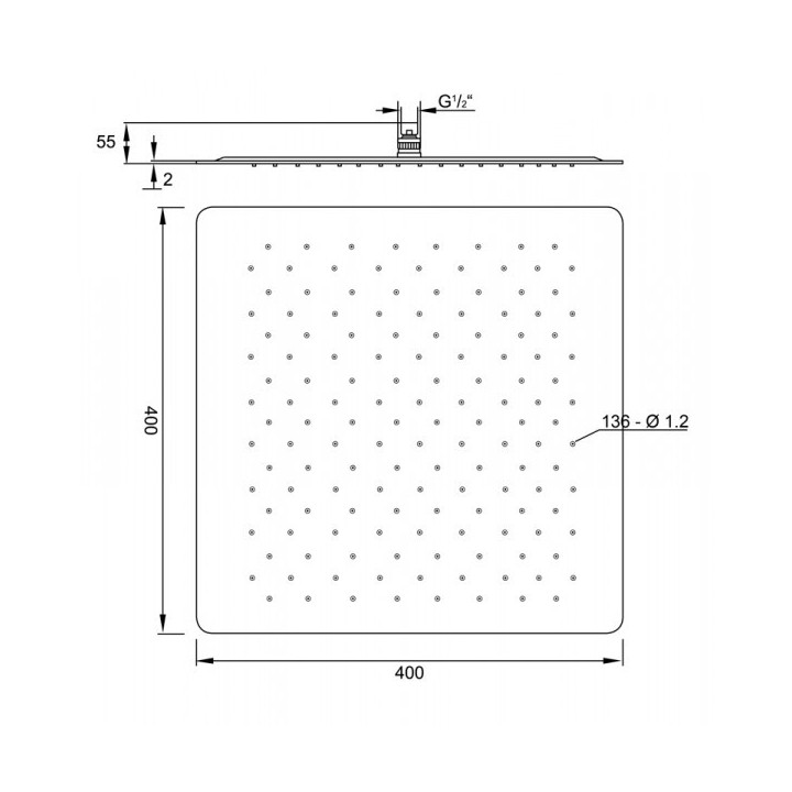 Deszczownica Steinberg 390, 40x40 cm, chrom- sanitbuy.pl
