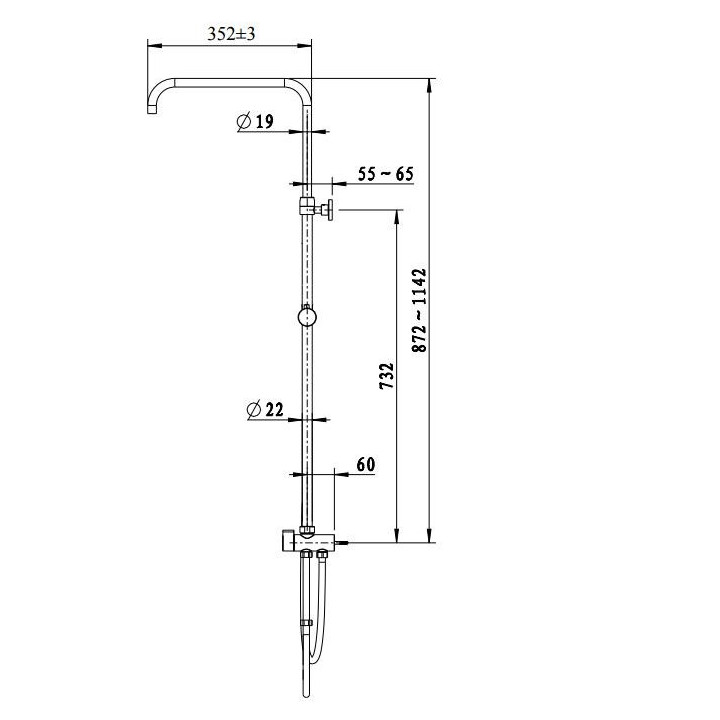 System prysznicowy Omnires Darling natynkowy chrom wysokość 108cm- sanitbuy.pl