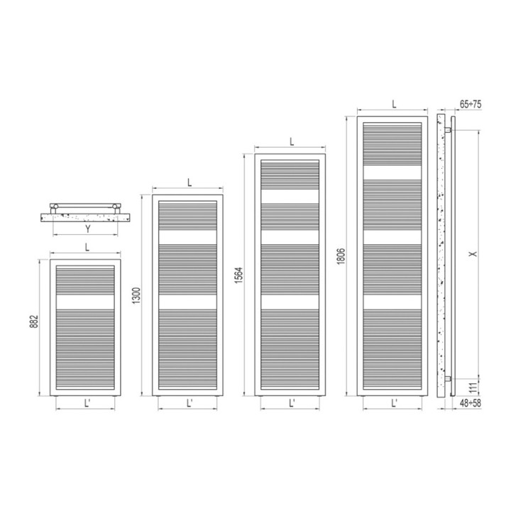 Grzejnik Irsap Oddo 188,4x45 cm - biały- sanitbuy.pl