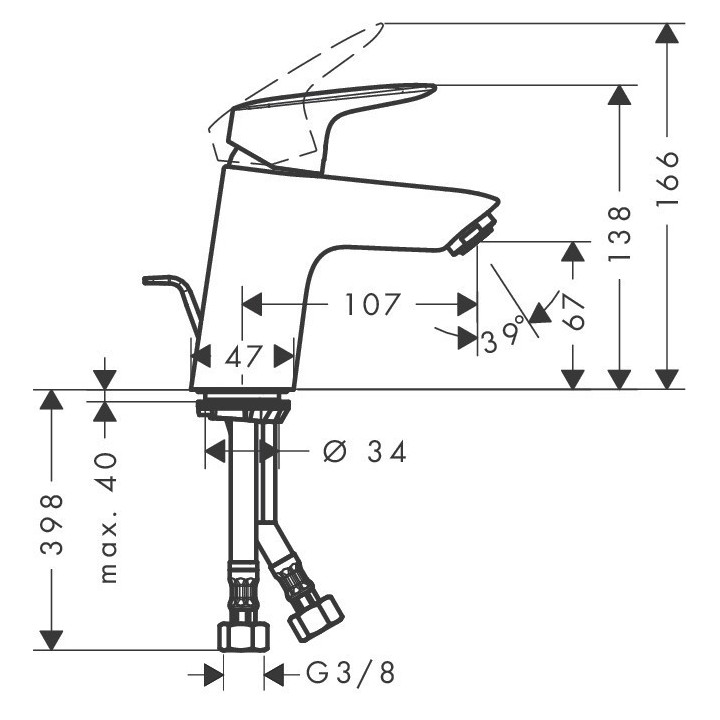 Bateria umywalkowa Hansgrohe Logis wysokość 138mm chrom- sanitbuy.pl