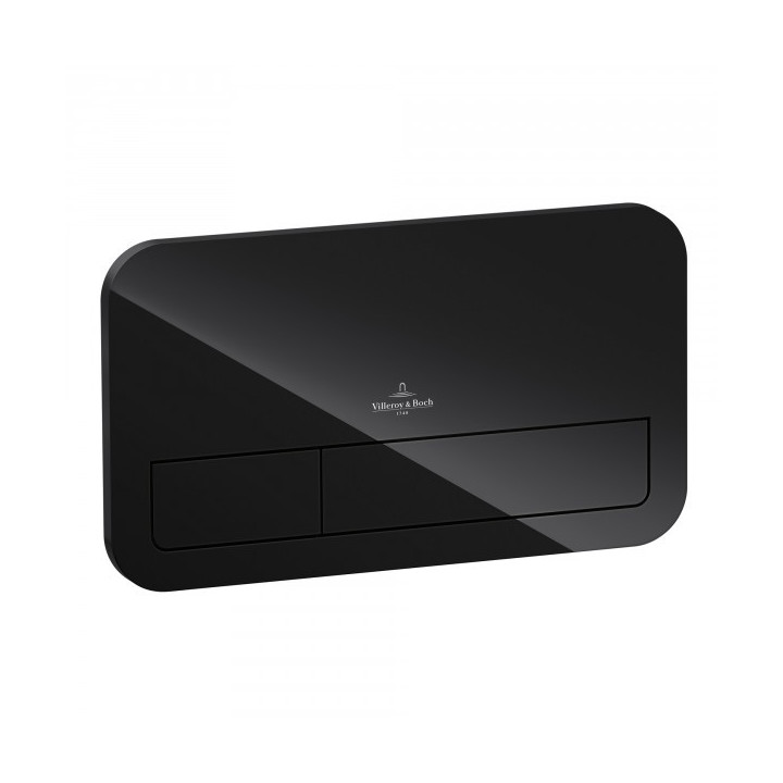 Przycisk spłukujący Villeroy&Boch ViConnect Glass, Glossy Black, 26.9 x 16 cm, 2 zakresowy- sanitbuy.pl