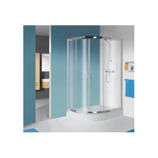 Kabina asymetryczna Sanplast TX  80x100 cm z brodzikiem akrylowym kpl-P-KP4/TX5b-80x100 prawa profil srebrny błyszczący, szkło t