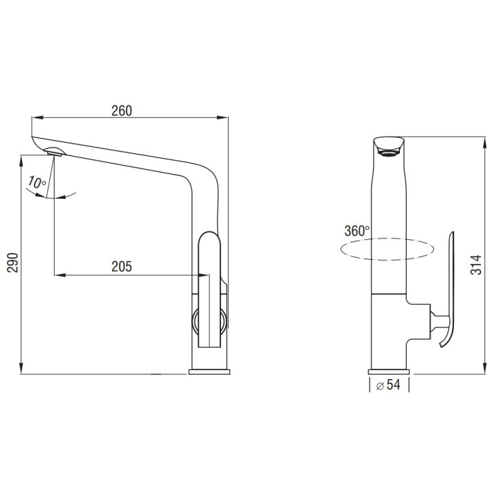 Bateria kuchenna Art Platino Emira jednouchwytowa  z obrotową wylewką, chrom/biały- sanitbuy.pl