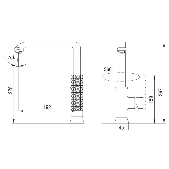 Bateria kuchenna Art Platino Panama jednouchwytowa  z obrotową wylewką, chrom - sanitbuy.pl