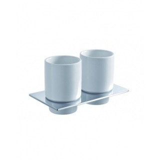 Uchwyt z dwoma szklankami Blue Water Hugo chrom - sanitbuy.pl