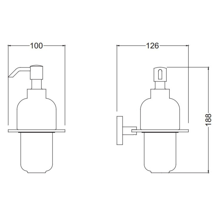 Dozownik mydła Blue Water Hugo z uchwytem ściennym, chrom - sanitbuy.pl