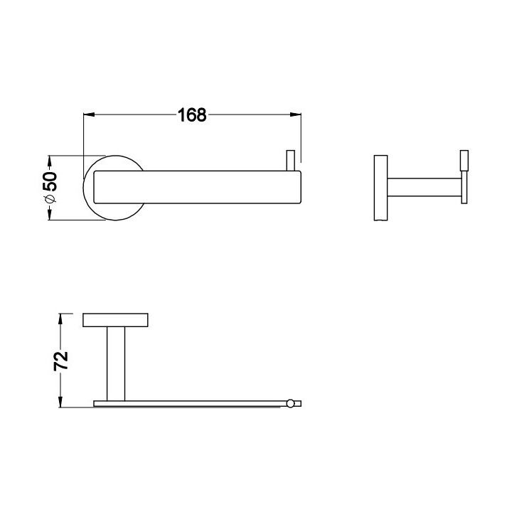 Uchwyt poziomy na papier toaletowy Blue Water Hugo chrom - sanitbuy.pl