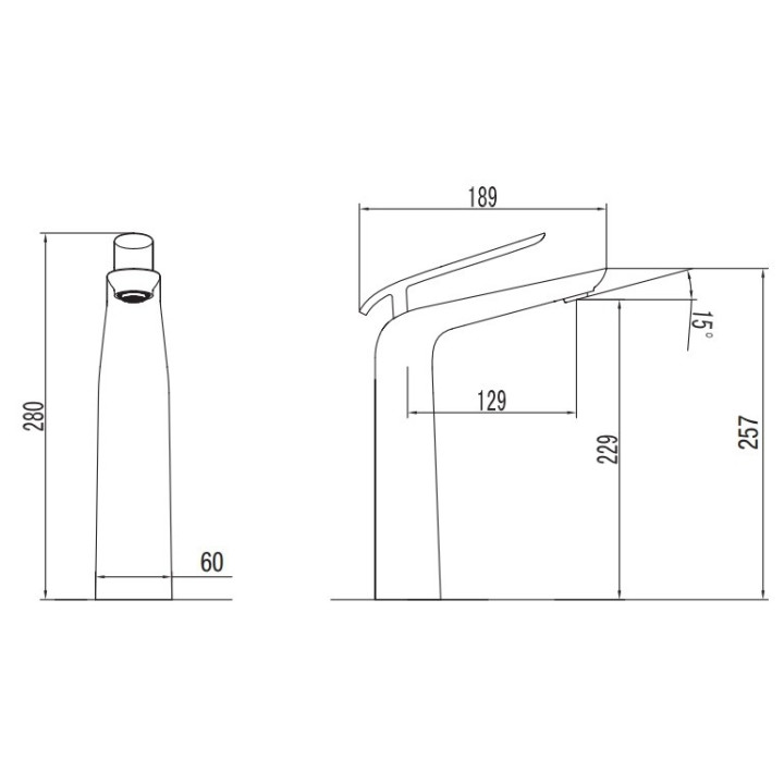 Bateria umywalkowa wysoka Art Platino Emira Jednouchwytowa wysokość 28cm chrom/biała - sanitbuy.pl