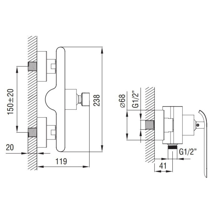 Bateria prysznicowa natynkowa Art Platino Emira Jednouchwytowa chrom/biała- sanitbuy.pl