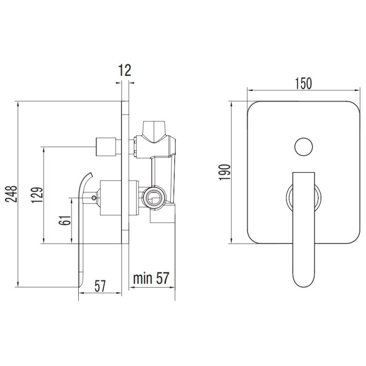 Bateria podtynkowa z przełącznikiem Art Platino Emira jednouchwytowa chrom/biała - sanitbuy.pl
