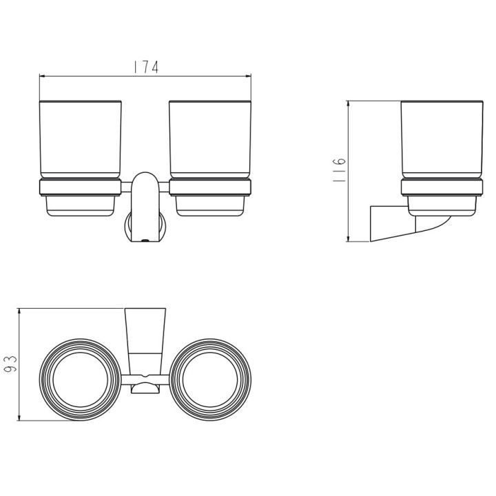Art Platino Emira Uchwyt z dwoma szklankami, chrom - sanitbuy.pl