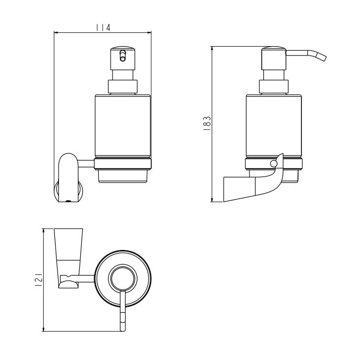 Art Platino Emira Dozownik mydła z uchwytem ściennym, chrom- sanitbuy.pl