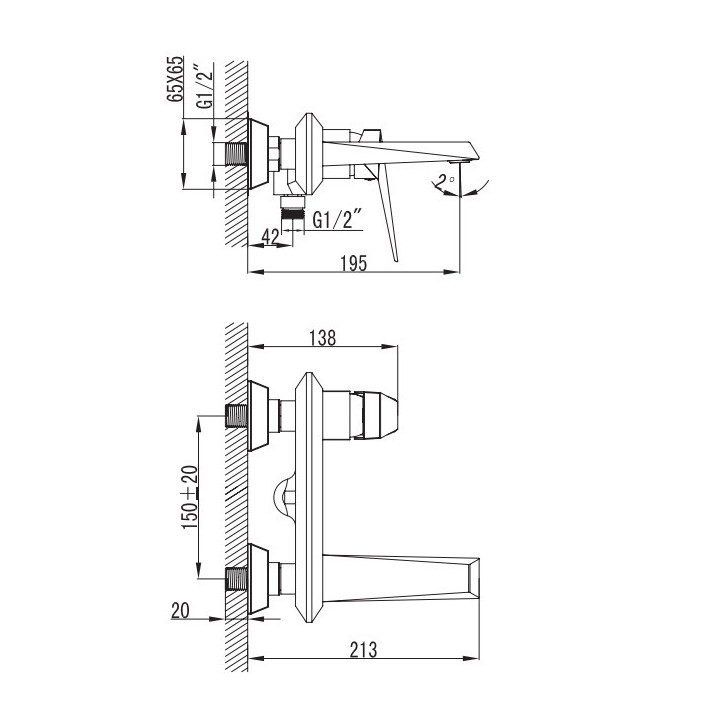 Art Platino Rok Jednouchwytowa bateria wannowa ścienna, chrom - sanitbuy.pl