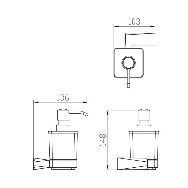 Dozownik mydła Art Platino Rok z uchwytem ściennym, chrom - sanitbuy.pl
