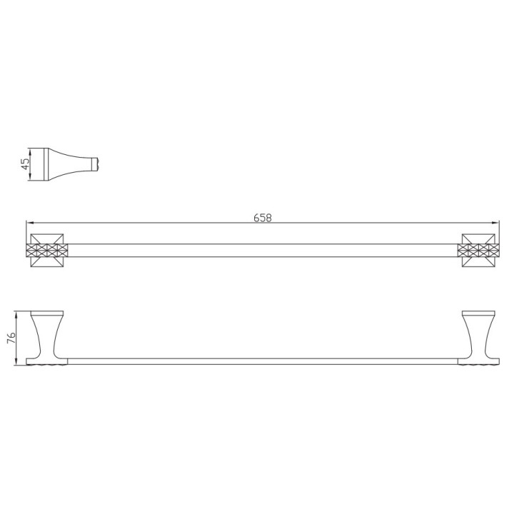 Wieszak na ręczniki Art Platino Panama pojedynczy, chrom - sanitbuy.pl