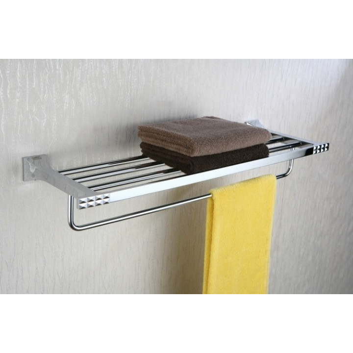 Półka na ręczniki z relingiem, Art Platino Panama chrom - sanitbuy.pl