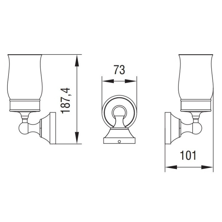 Uchwyt ze szklanką, Art Platino Nikolas chrom - sanitbuy.pl