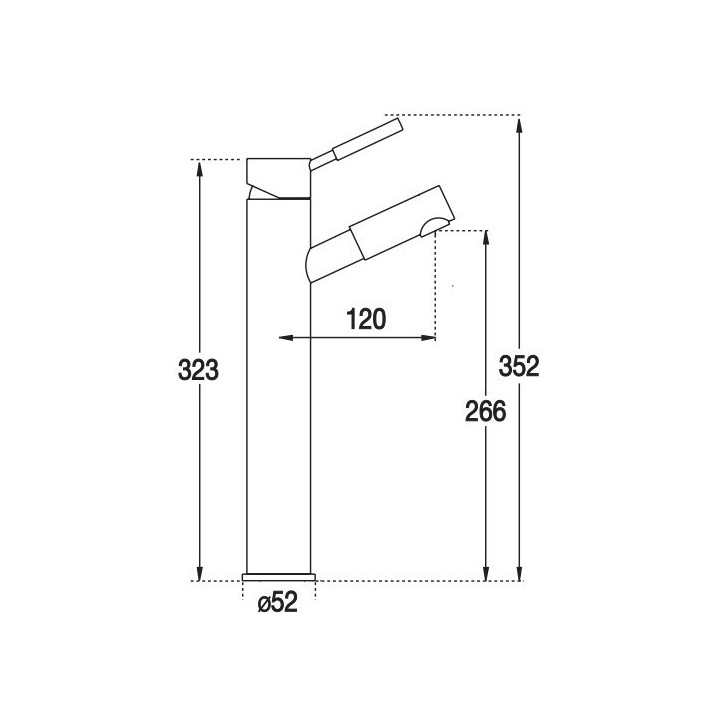 Bateria umywalkowa Blue Water Denver jednouchwytowa wysoka z obrotowym perlatorem, chrom - sanitbuy.pl