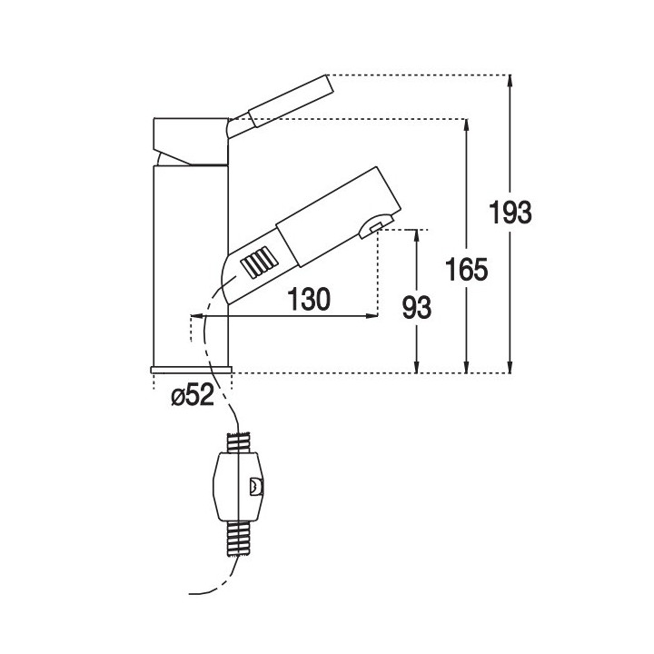 Bateria umywalkowa Blue Water Denver jednouchwytowa z wyciąganą wylewką, chrom - sanitbuy.pl
