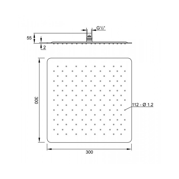 Deszczownica Steinberg 230, 30x30 cm, wys.2 mm, chrom- sanitbuy.pl